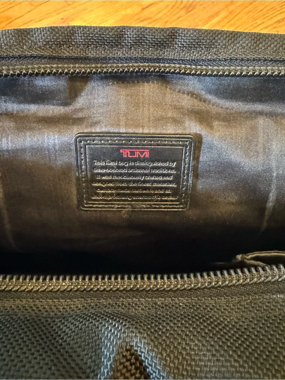 Tumi Black Alpha Nylon Expandable Laptop Briefcase with Front Zip Pockets